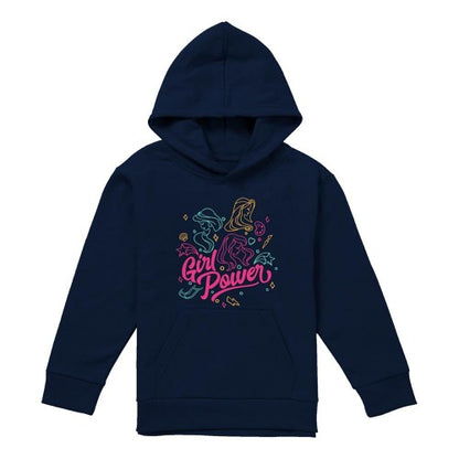 Front - Disney Princess Childrens/Kids Girl Power Jasmine Rapunzel Ariel Line Art Hoodie