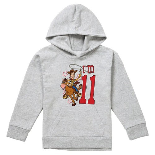 Front - Toy Story Childrens/Kids I´m 11 Woody Heather Birthday Pullover Hoodie