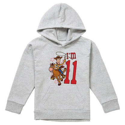 Front - Toy Story Childrens/Kids I´m 11 Woody Heather Birthday Pullover Hoodie