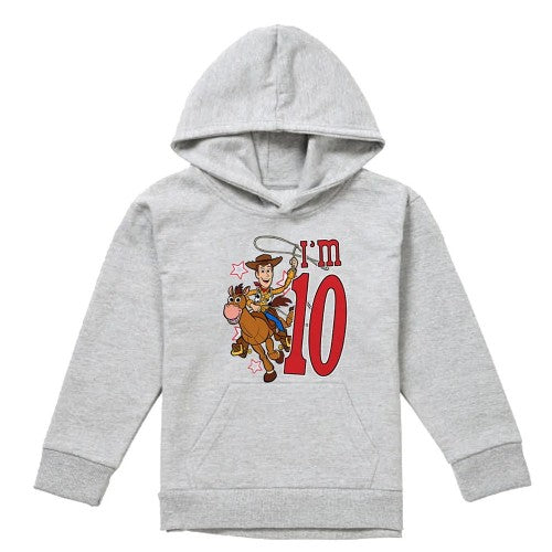 Front - Toy Story Childrens/Kids I´m 10 Woody Heather Birthday Pullover Hoodie
