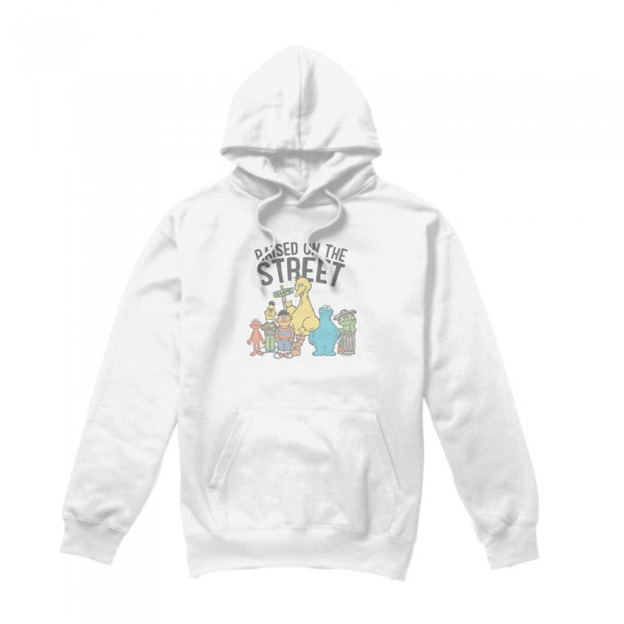 Front - Sesame Street Unisex Adult Raised On The Streets Hoodie