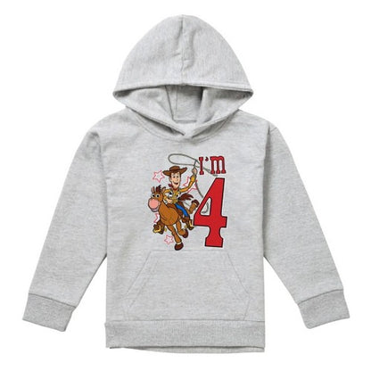 Front - Toy Story Childrens/Kids I´m 4 Woody Heather Birthday Pullover Hoodie
