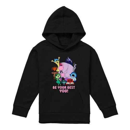 Navy - Front - Inside Out 2 Childrens-Kids Be Your Best You Hoodie
