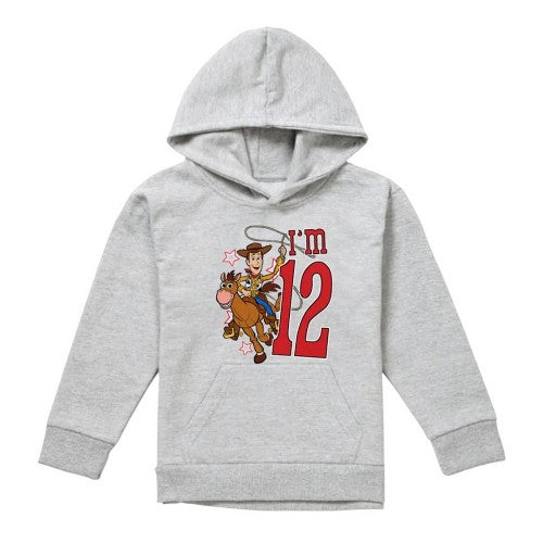 Front - Toy Story Childrens/Kids I´m 12 Woody Heather Birthday Pullover Hoodie