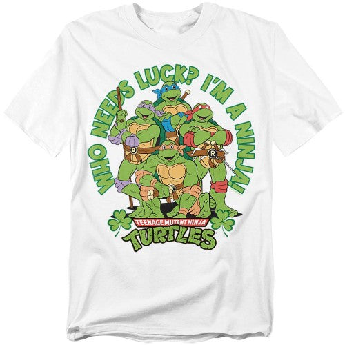 Front - Teenage Mutant Ninja Turtles Unisex Adult St. Patrick´S Day Who Needs Luck T-Shirt