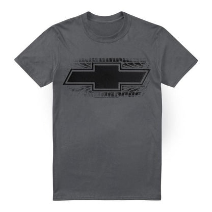 Front - Chevrolet Unisex Adult Bowtie Burnout T-Shirt