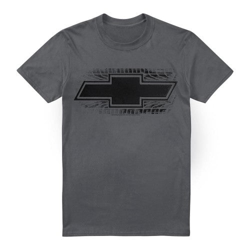 Front - Chevrolet Unisex Adult Bowtie Burnout T-Shirt