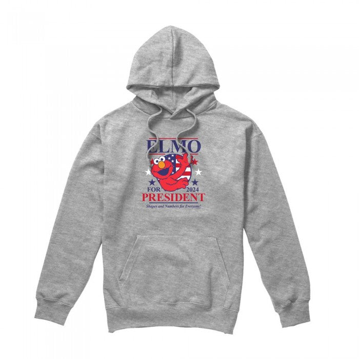 Front - Sesame Street Unisex Adult For President 2024 Elmo Heather Hoodie
