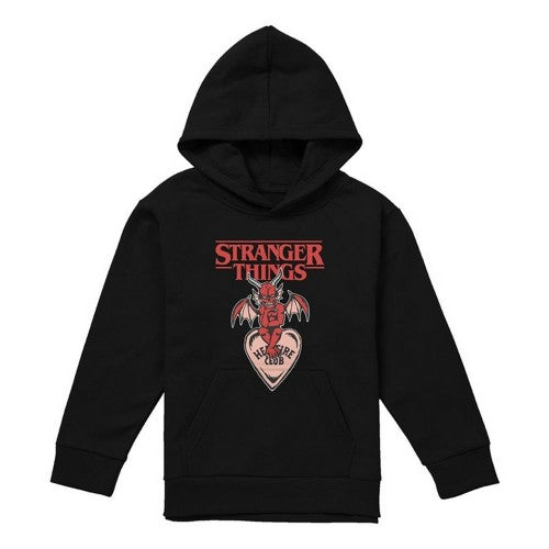 Front - Stranger Things Childrens/Kids Hellfire Heart Pullover Hoodie
