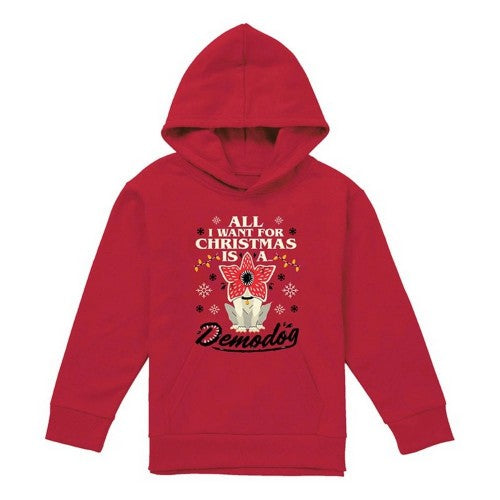 Front - Stranger Things Childrens/Kids Demodog Christmas Pullover Hoodie