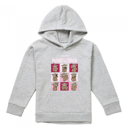 Front - Star Wars The Mandalorian Childrens/Kids Grogu Squares Heather Pullover Hoodie