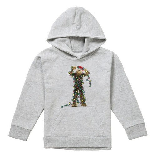 Front - Star Wars Childrens/Kids Christmas Chewbacca Tangled Lights Heather Hoodie
