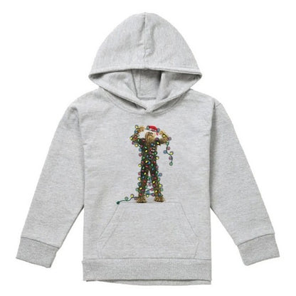 Front - Star Wars Childrens/Kids Christmas Chewbacca Tangled Lights Heather Hoodie