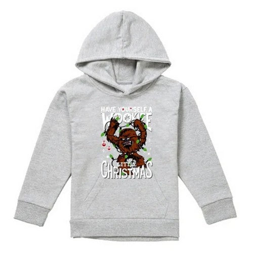 Front - Star Wars Childrens/Kids A Wookie Little Christmas Heather Hoodie