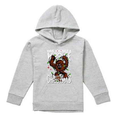 Front - Star Wars Childrens/Kids A Wookie Little Christmas Heather Hoodie