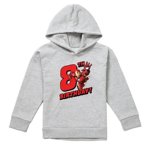 Front - Marvel Childrens/Kids Iron Man 8th Birthday Hoodie