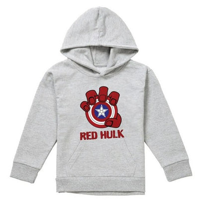 Front - Captain America Childrens/Kids Red Hulk Shield Heather Pull Over Hoodie