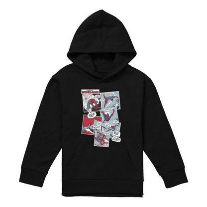 Navy - Front - Spider-Man Childrens-Kids Panel Collage Hoodie