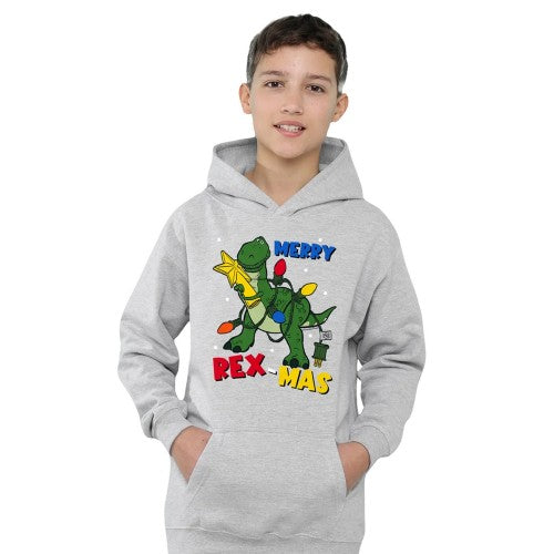Front - Toy Story Childrens/Kids Merry Rexmas Heather Christmas Pullover Hoodie