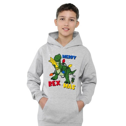 Front - Toy Story Childrens/Kids Merry Rexmas Heather Christmas Pullover Hoodie