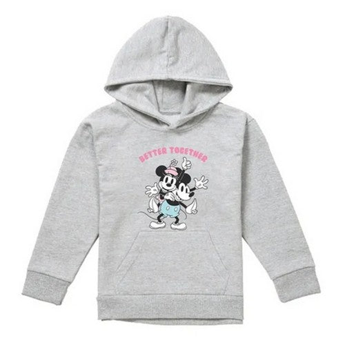Front - Disney Childrens/Kids Better Together Mickey & Minnie Mouse Heather Pullover Hoodie