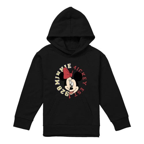 Navy - Front - Mickey Mouse Childrens-Kids Collegiate Hoodie