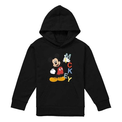 Front - Mickey Mouse Childrens/Kids Name Hoodie