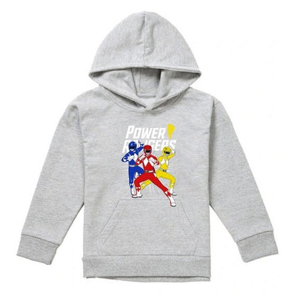 Front - Power Rangers Childrens/Kids Trio Heather Pullover Hoodie