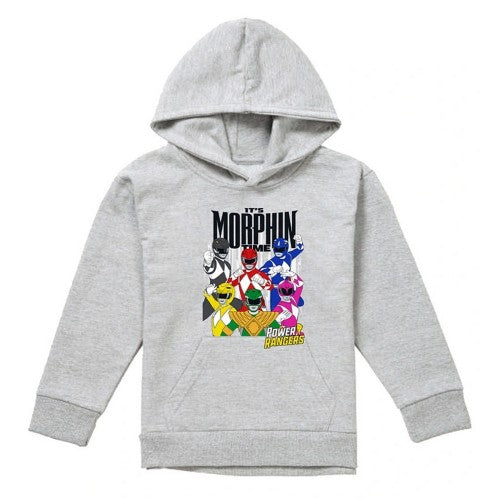 Front - Power Rangers Childrens/Kids It's Morphin Time Heather Pullover Hoodie