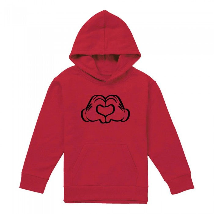 Front - Mickey Mouse Childrens/Kids Love Hands Hoodie
