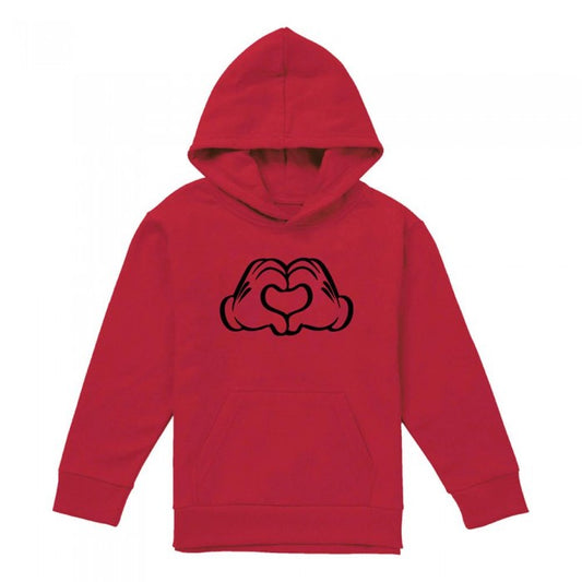 Front - Mickey Mouse Childrens/Kids Love Hands Hoodie