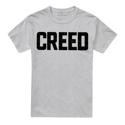 Front - Creed Unisex Adult Cracked Heather Logo T-Shirt