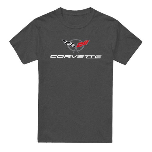Front - Chevrolet Unisex Adult Corvette Modern Emblem Heather T-Shirt
