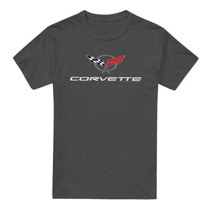 Front - Chevrolet Unisex Adult Corvette Modern Emblem Heather T-Shirt