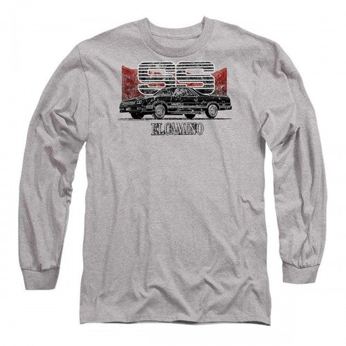 Front - Chevrolet Unisex Adult El Camino Ss Mountains Heather Long-Sleeved T-Shirt