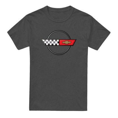Front - Chevrolet Unisex Adult 4Th Gen Vette Logo Heather T-Shirt
