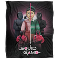 Front - Squid Game 3 Silky Poster Supersoft Blanket