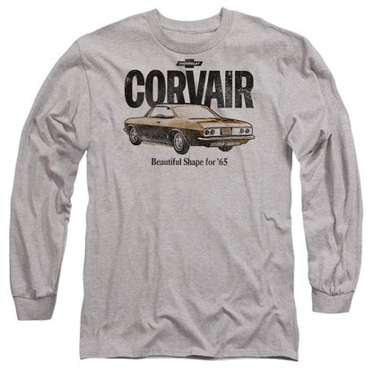 Front - Chevrolet Unisex Adult Retro Corvair Heather Long-Sleeved T-Shirt