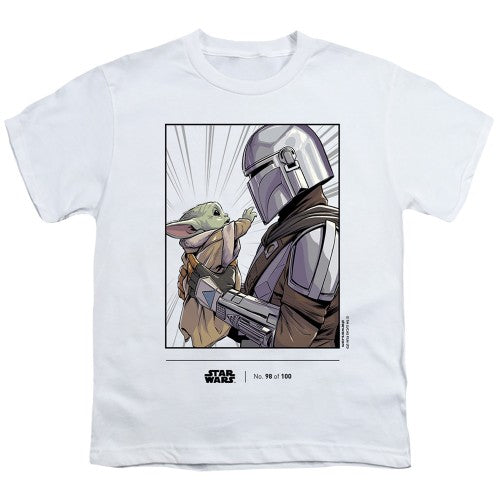 Front - Star Wars: The Mandalorian Childrens/Kids 100th Year Anniversary Grogu T-Shirt