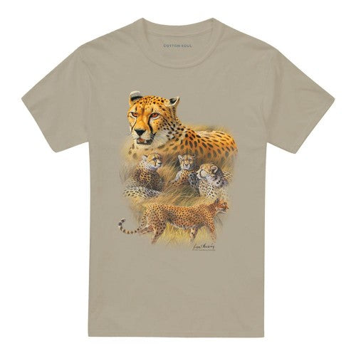 Front - Wild Wings Unisex Adult Wildlife Cheetahs T-Shirt