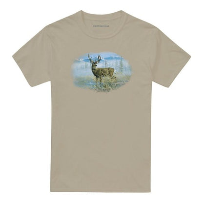 Front - Wild Wings Unisex Adult Wildlife Out of The Mist Mule Deer T-Shirt