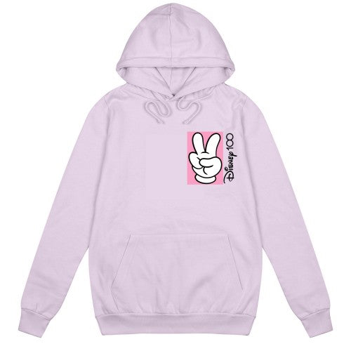 Front - Disney Womens/Ladies 100th Anniversary Edition Mickey Mouse Peace Fingers Hoodie