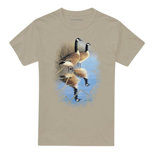 Front - Wild Wings Unisex Adult Wildlife Morning Reflections Canada Geese T-Shirt