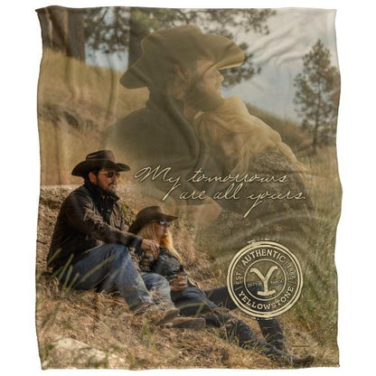 Front - Yellowstone My Tomorrows Are All Yours Silky Rip & Beth Supersoft Blanket
