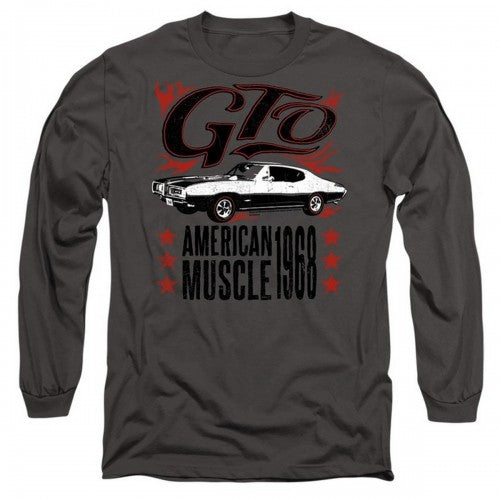 Front - Pontiac Unisex Adult GTO Flames Long-Sleeved T-Shirt