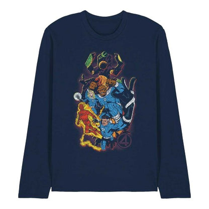 Front - Fantastic Four Unisex Adult Cosmic Heroes & Villains Long-Sleeved T-Shirt