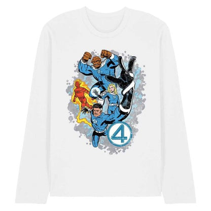 Front - Fantastic Four Unisex Adult The First Family Together Long-Sleeved T-Shirt