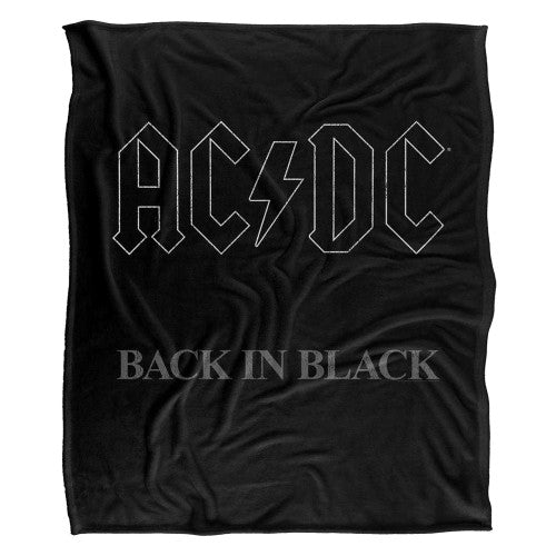 Front - AC/DC Back In Black Silky Supersoft Blanket