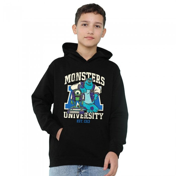 Front - Monsters University Childrens/Kids Mike & Sulley Collegic Heather Hoodie