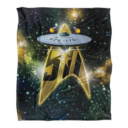 Front - Star Trek Silky Ship 50th Supersoft Blanket